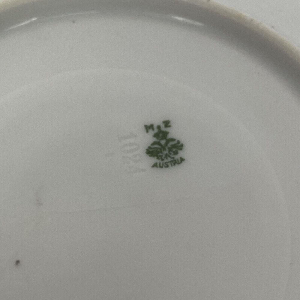 Vintage Tea Cup Saucer Moritz Zdekauer Austria Hand Painted Elegant Blue Floral - Picture 9 of 15